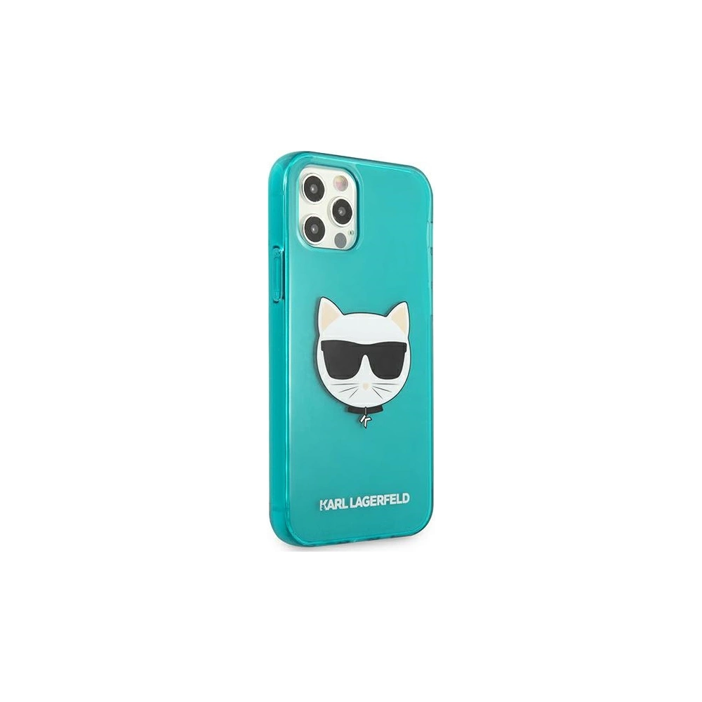 Etui Karl Lagerfeld KLHCP12LCHTRB Apple iPhone 12 Pro Max niebieski/blue hardcase Glitter Choupette Fluo