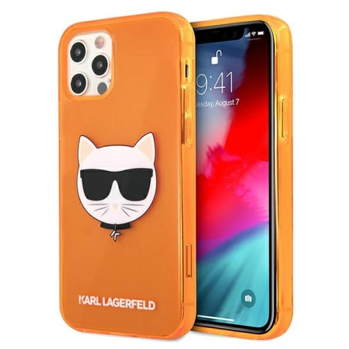 Kup Etui Karl Lagerfeld KLHCP12LCHTRO Apple iPhone 12 Pro Max narancssárga/orange hardcase Glitter Choupette Fluo - KLD521ORG - {ean13} - Sklep Home Screen