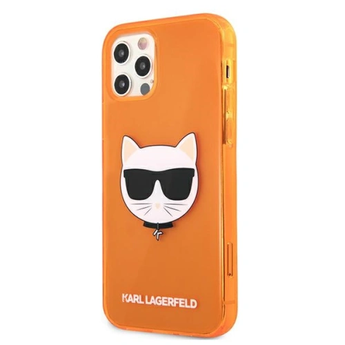 Kup Etui Karl Lagerfeld KLHCP12LCHTRO Apple iPhone 12 Pro Max pomarańczowy/orange hardcase Glitter Choupette Fluo - KLD521ORG - {ean13} - Sklep Home Screen