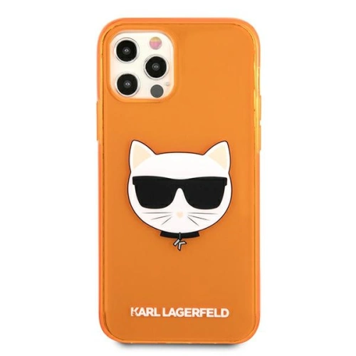 Kup Etui Karl Lagerfeld KLHCP12LCHTRO Apple iPhone 12 Pro Max pomarańczowy/orange hardcase Glitter Choupette Fluo - KLD521ORG - {ean13} - Sklep Home Screen