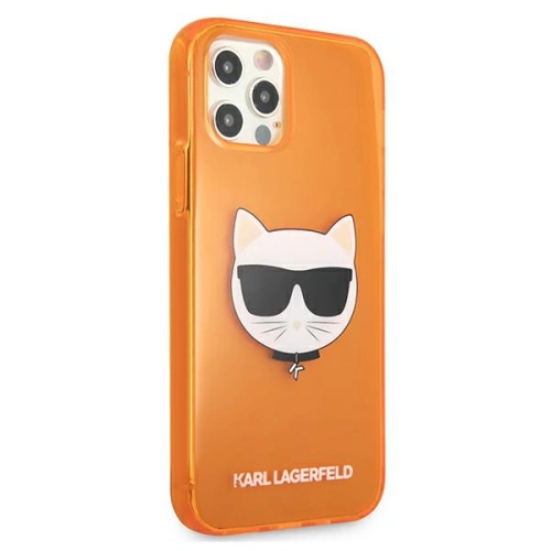 Kup Etui Karl Lagerfeld KLHCP12LCHTRO Apple iPhone 12 Pro Max pomarańczowy/orange hardcase Glitter Choupette Fluo - KLD521ORG - {ean13} - Sklep Home Screen