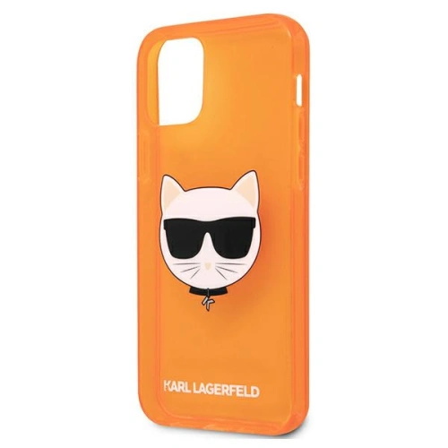 Kup Etui Karl Lagerfeld KLHCP12LCHTRO Apple iPhone 12 Pro Max pomarańczowy/orange hardcase Glitter Choupette Fluo - KLD521ORG - {ean13} - Sklep Home Screen