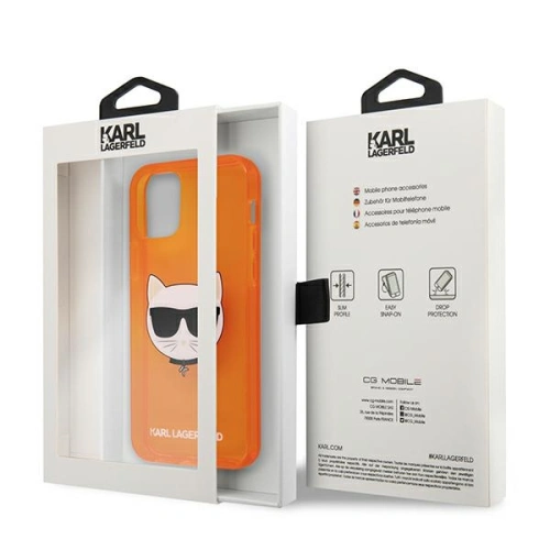 Kup Etui Karl Lagerfeld KLHCP12LCHTRO Apple iPhone 12 Pro Max pomarańczowy/orange hardcase Glitter Choupette Fluo - KLD521ORG - {ean13} - Sklep Home Screen