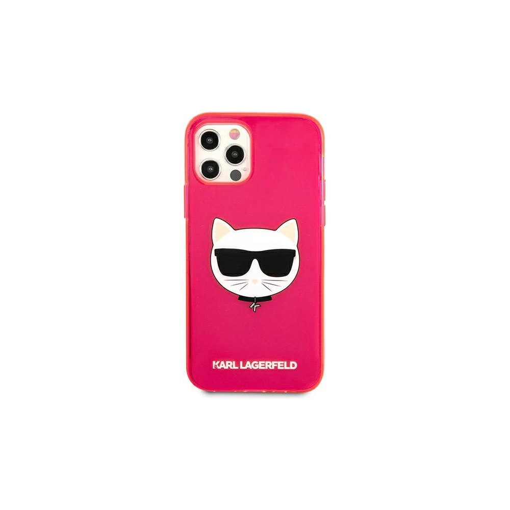 Etui Karl Lagerfeld KLHCP12LCHTRP Apple iPhone 12 Pro Max różowy/pink hardcase Glitter Choupette Fluo