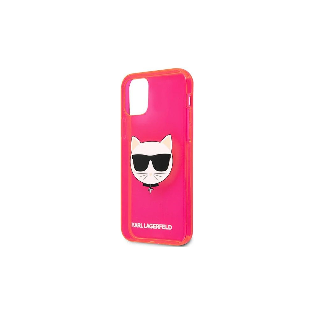 Etui Karl Lagerfeld KLHCP12LCHTRP Apple iPhone 12 Pro Max różowy/pink hardcase Glitter Choupette Fluo