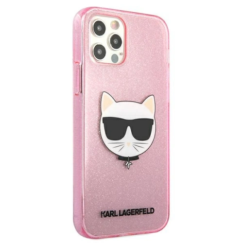 Kup Karl Lagerfeld Apple Tasche KLHCP12LCHTUGLP iPhone 12 Pro Max rosa/rosa Hartschalenetui Glitter Choupette - KLD524PNK - {ean13} - Sklep Home Screen
