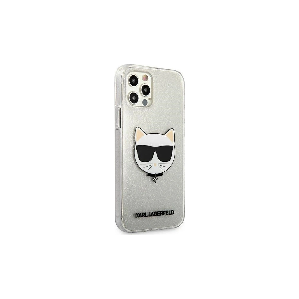 Etui Karl Lagerfeld KLHCP12LCHTUGLS Apple iPhone 12 Pro Max srebrny/silver hardcase Glitter Choupette