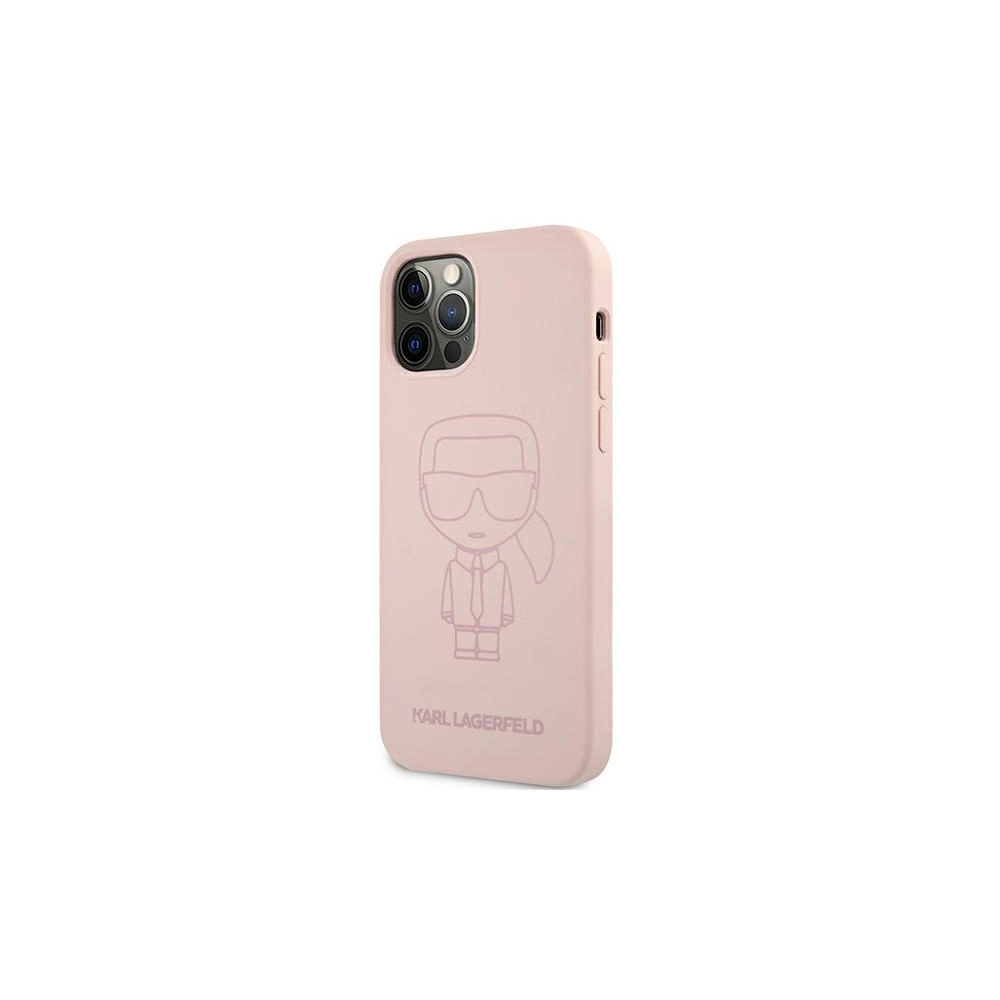 Etui Karl Lagerfeld KLHCP12LSILTTPI Apple iPhone 12 Pro Max Silicone Ikonik Outline różowy/pink
