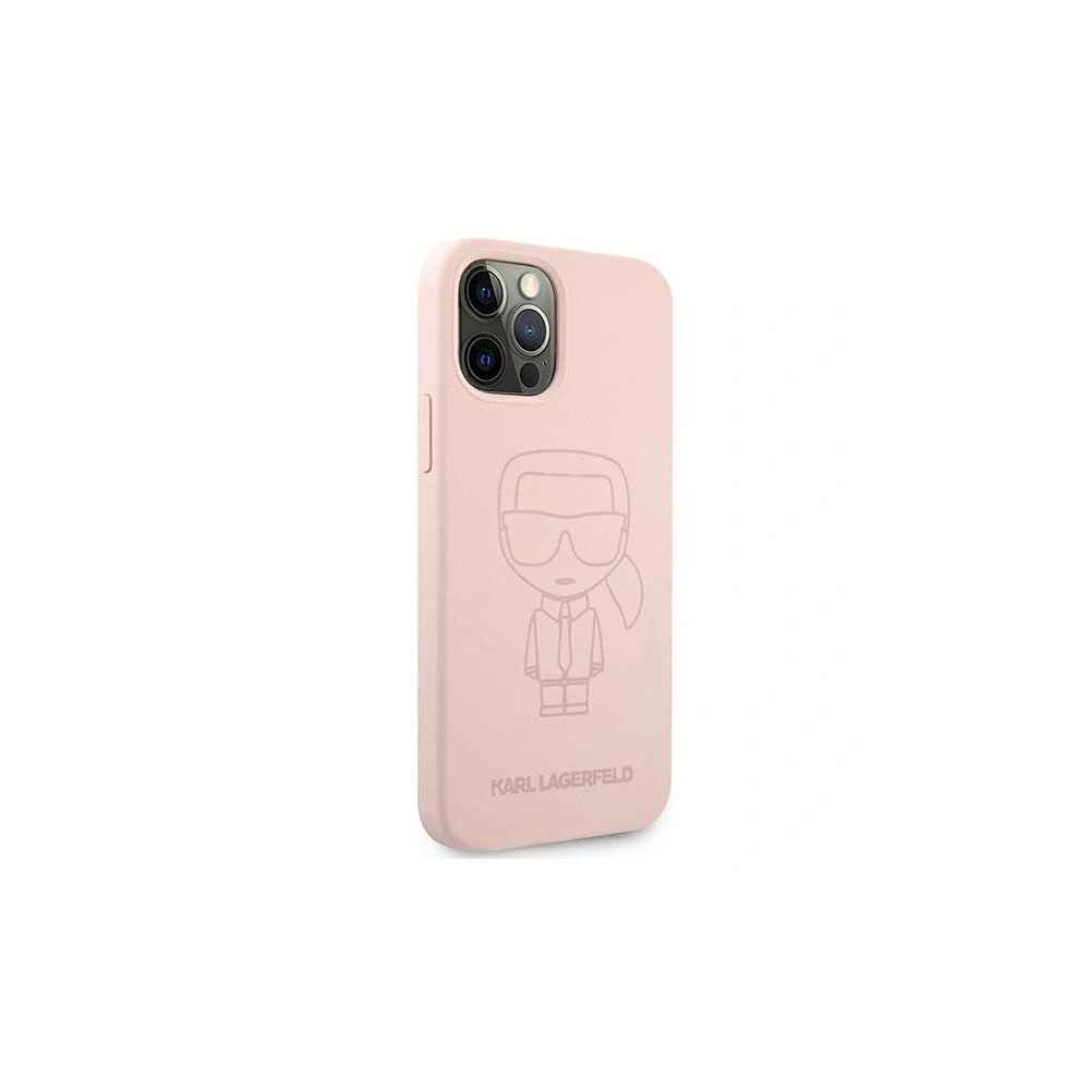 Etui Karl Lagerfeld KLHCP12LSILTTPI Apple iPhone 12 Pro Max Silicone Ikonik Outline różowy/pink