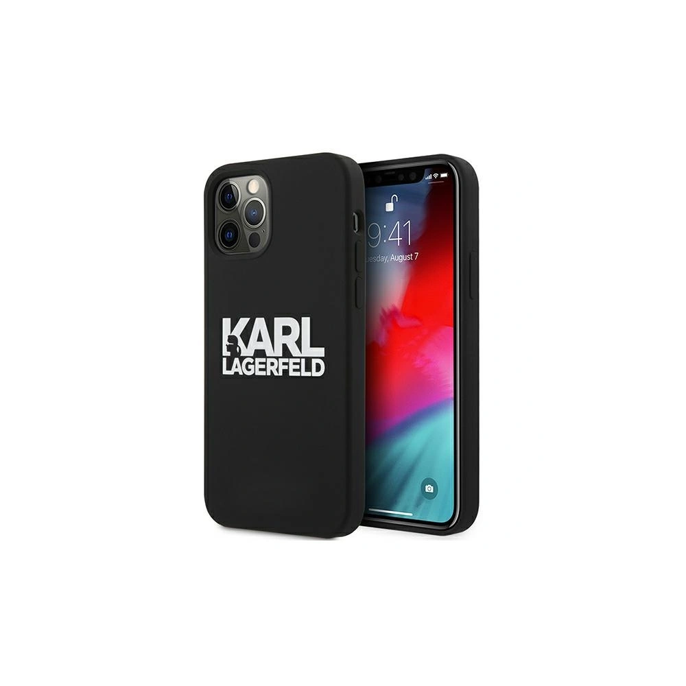 Etui Karl Lagerfeld KLHCP12LSLKLRBK Apple iPhone 12 Pro Max Silicone Stack Logo czarny/black