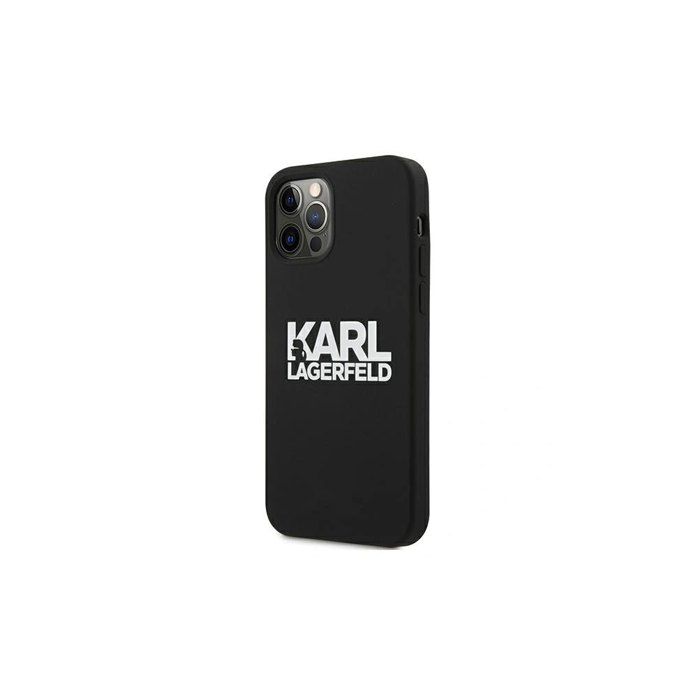 Etui Karl Lagerfeld KLHCP12LSLKLRBK Apple iPhone 12 Pro Max Silicone Stack Logo czarny/black