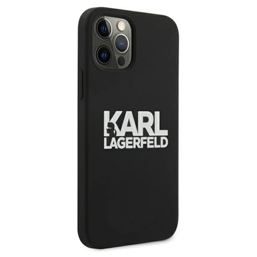 Kup Etui Karl Lagerfeld KLHCP12LSLKLRBK Apple iPhone 12 Pro Max Silicon Stack Logo negru/black - KLD527BLK - {ean13} - Sklep Home Screen