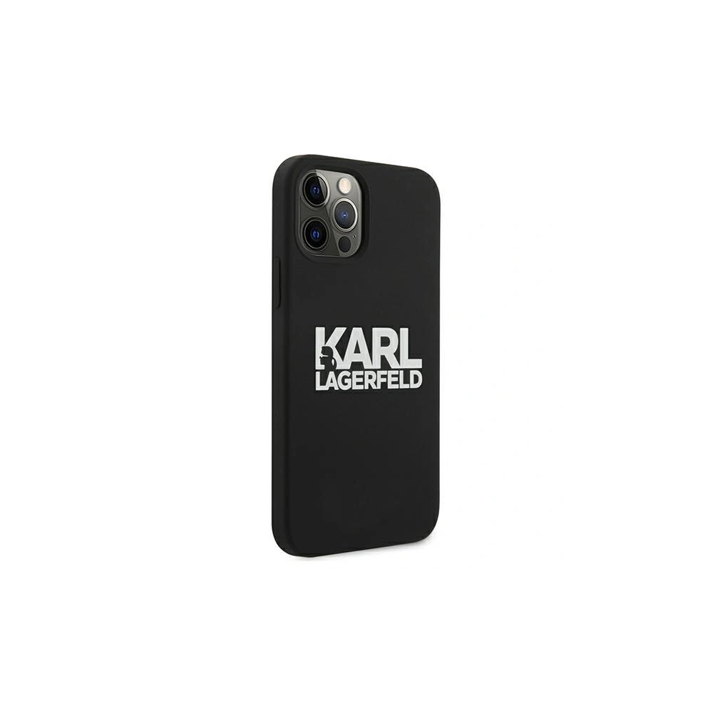 Etui Karl Lagerfeld KLHCP12LSLKLRBK Apple iPhone 12 Pro Max Silicone Stack Logo czarny/black