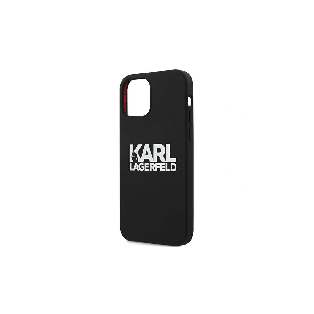 Etui Karl Lagerfeld KLHCP12LSLKLRBK Apple iPhone 12 Pro Max Silicone Stack Logo czarny/black