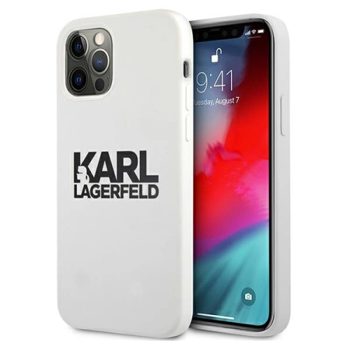 Kup Karl Lagerfeld Apple Tasche KLHCP12LSLKLWH iPhone 12 Pro Max Silikon Stack Logo weiß/weiß - KLD528WHT - {ean13} - Sklep Home Screen