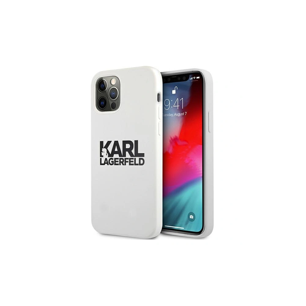 Etui Karl Lagerfeld KLHCP12LSLKLWH Apple iPhone 12 Pro Max Silicone Stack Logo biały/white