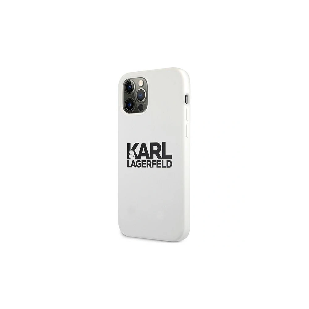 Etui Karl Lagerfeld KLHCP12LSLKLWH Apple iPhone 12 Pro Max Silicone Stack Logo biały/white