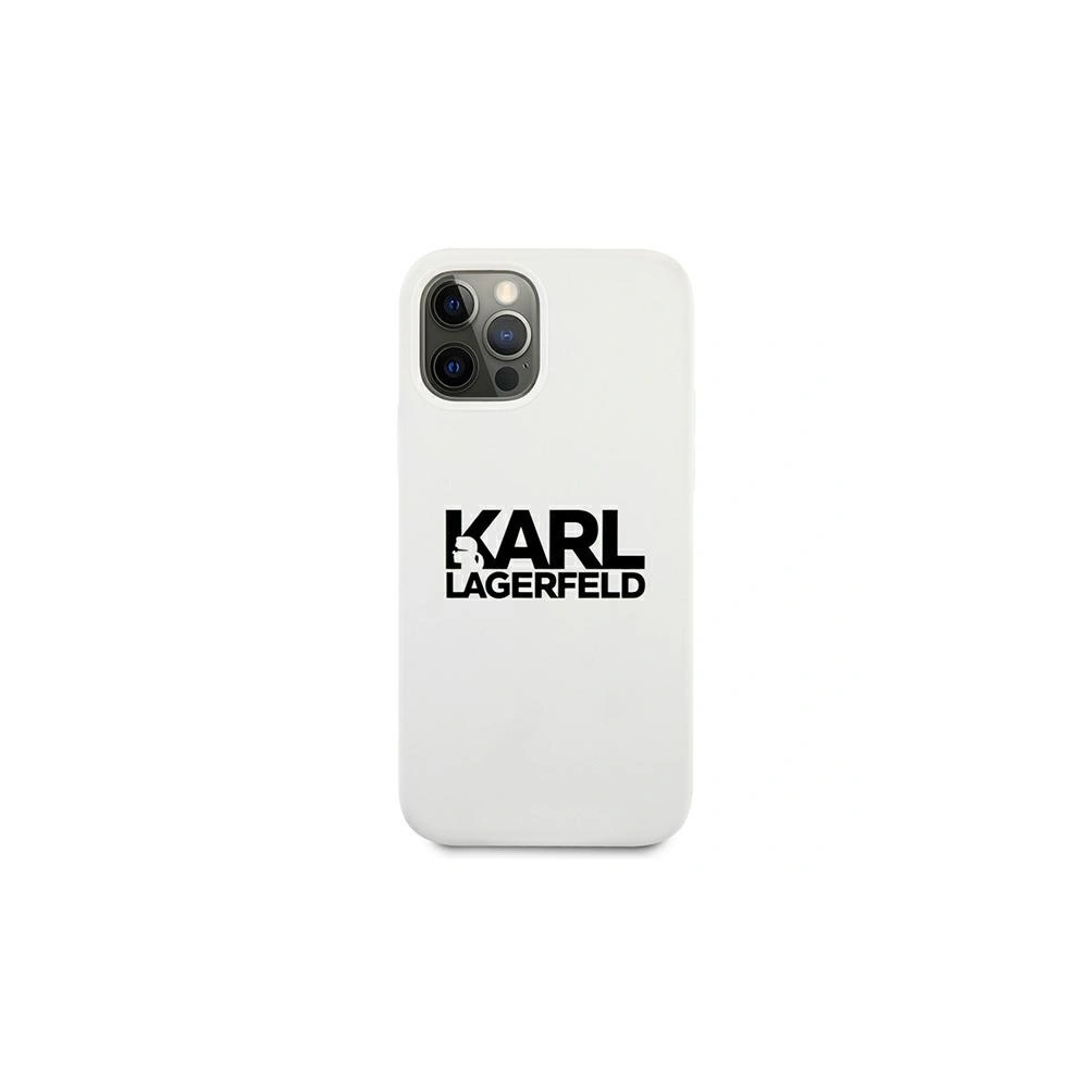 Etui Karl Lagerfeld KLHCP12LSLKLWH Apple iPhone 12 Pro Max Silicone Stack Logo biały/white