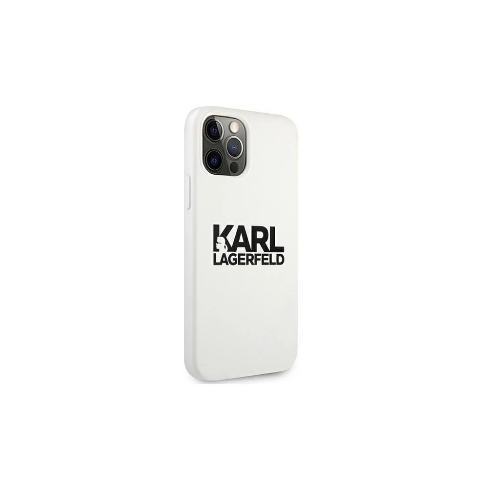 Etui Karl Lagerfeld KLHCP12LSLKLWH Apple iPhone 12 Pro Max Silicone Stack Logo biały/white