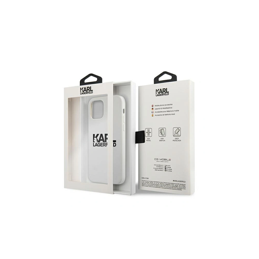 Etui Karl Lagerfeld KLHCP12LSLKLWH Apple iPhone 12 Pro Max Silicone Stack Logo biały/white