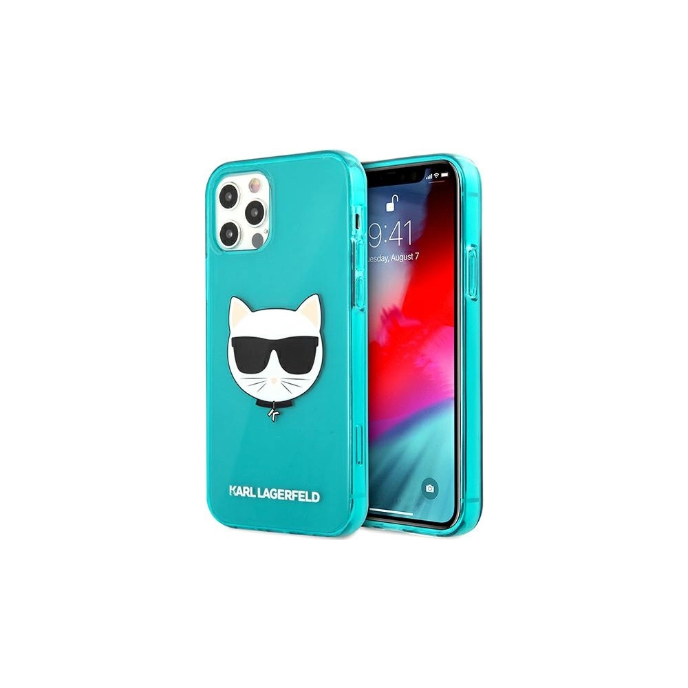 Etui Karl Lagerfeld KLHCP12MCHTRB Apple iPhone 12/12 Pro niebieski/blue hardcase Glitter Choupette Fluo