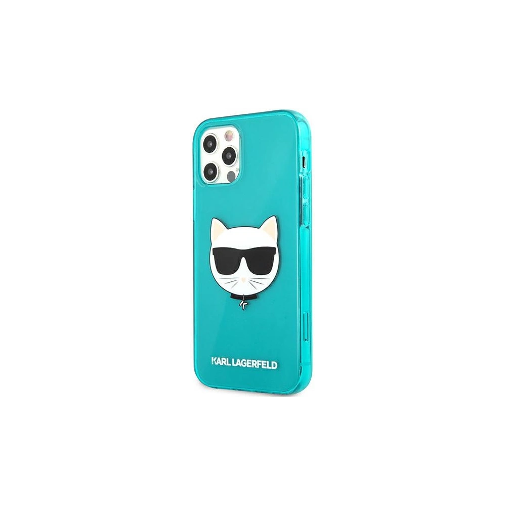 Etui Karl Lagerfeld KLHCP12MCHTRB Apple iPhone 12/12 Pro niebieski/blue hardcase Glitter Choupette Fluo
