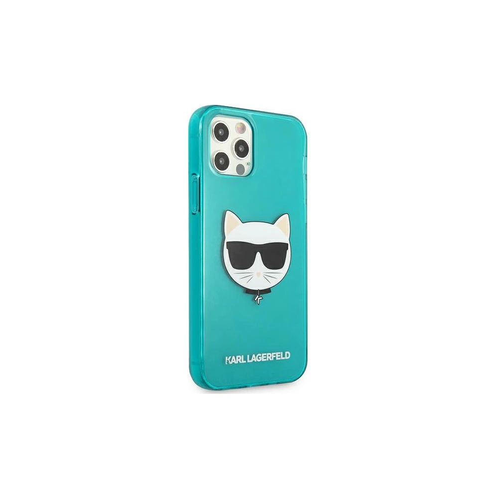 Etui Karl Lagerfeld KLHCP12MCHTRB Apple iPhone 12/12 Pro niebieski/blue hardcase Glitter Choupette Fluo