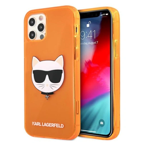 Kup Etui Karl Lagerfeld KLHCP12MCHTRO Apple iPhone 12/12 Pro pomarańczowy/orange hardcase Glitter Choupette Fluo - KLD530ORG - {ean13} - Sklep Home Screen