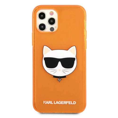 Kup Etui Karl Lagerfeld KLHCP12MCHTRO Apple iPhone 12/12 Pro pomarańczowy/orange hardcase Glitter Choupette Fluo - KLD530ORG - {ean13} - Sklep Home Screen