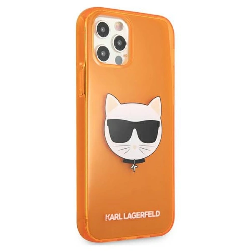 Kup Etui Karl Lagerfeld KLHCP12MCHTRO Apple iPhone 12/12 Pro pomarańczowy/orange hardcase Glitter Choupette Fluo - KLD530ORG - {ean13} - Sklep Home Screen