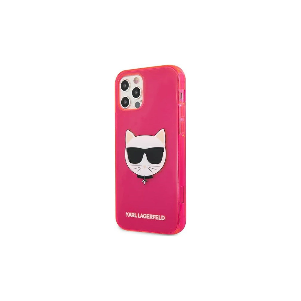 Etui Karl Lagerfeld KLHCP12MCHTRP Apple iPhone 12/12 Pro różowy/pink hardcase Glitter Choupette Fluo