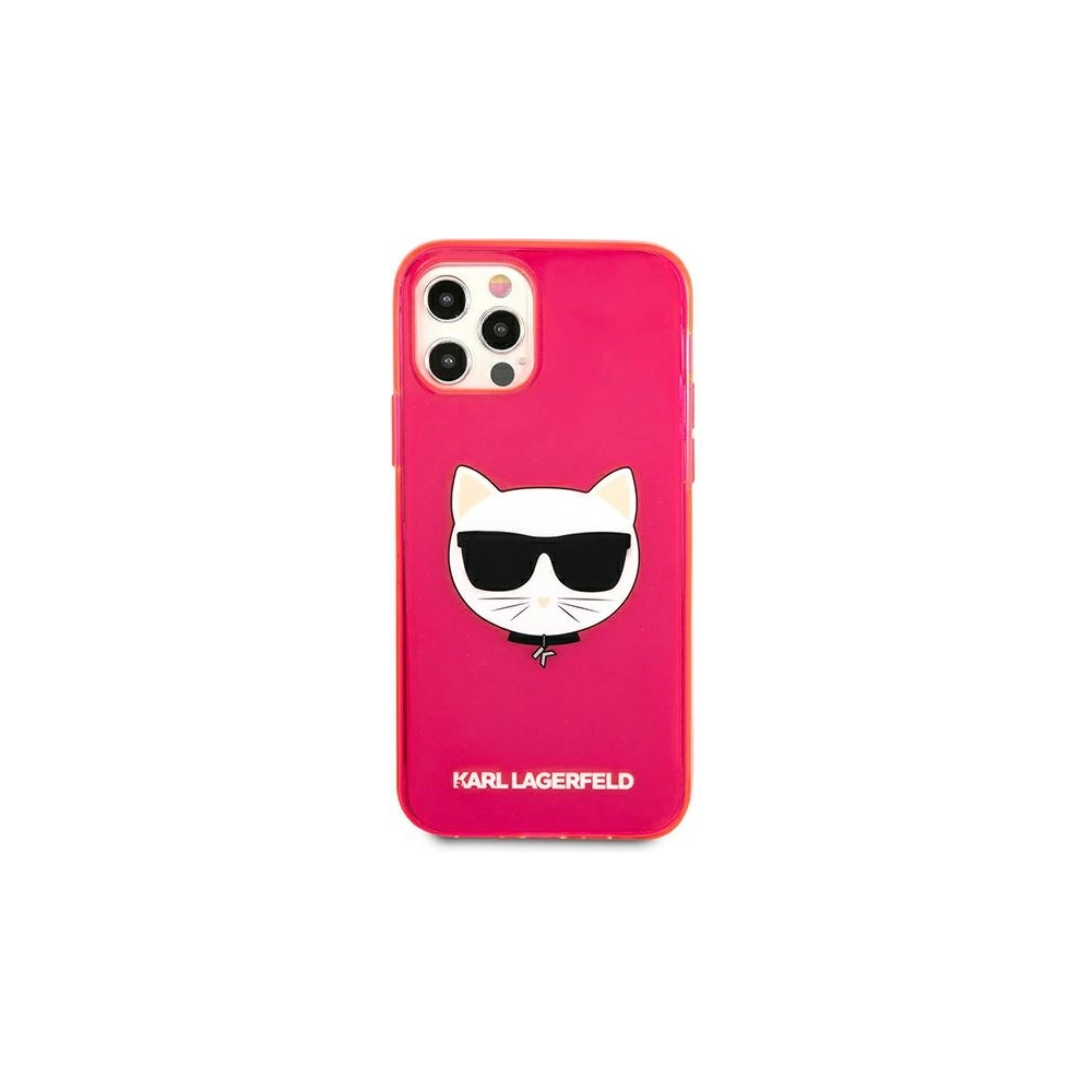 Etui Karl Lagerfeld KLHCP12MCHTRP Apple iPhone 12/12 Pro różowy/pink hardcase Glitter Choupette Fluo