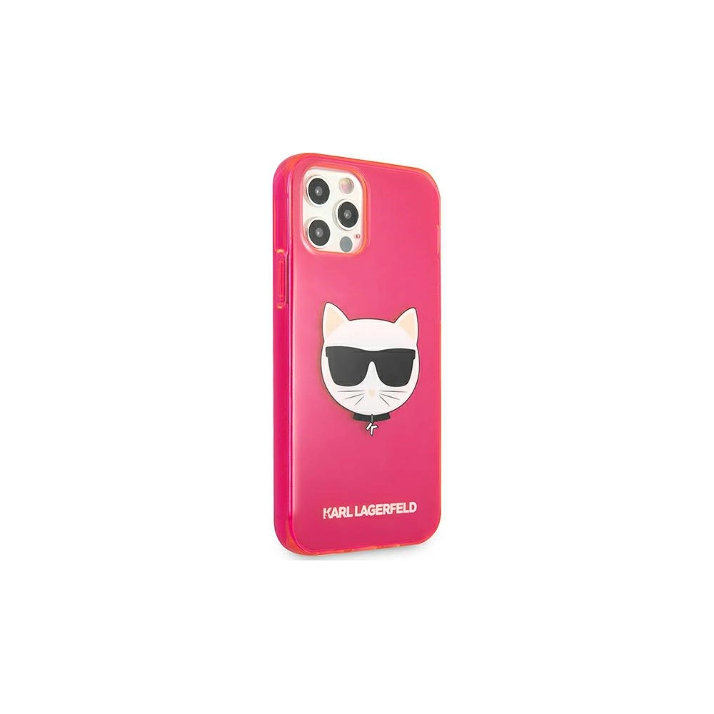 Etui Karl Lagerfeld KLHCP12MCHTRP Apple iPhone 12/12 Pro różowy/pink hardcase Glitter Choupette Fluo