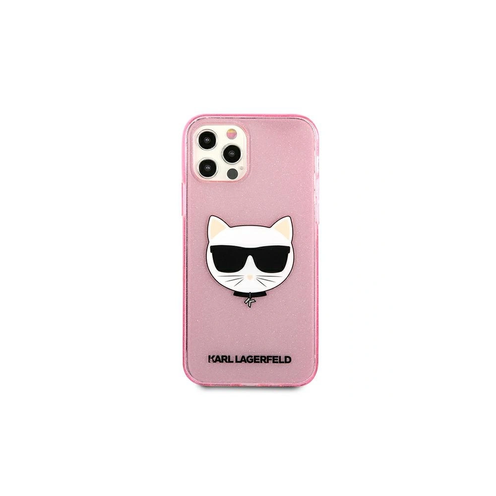 Etui Karl Lagerfeld KLHCP12MCHTUGLP Apple iPhone 12/12 Pro różowy/pink hardcase Glitter Choupette