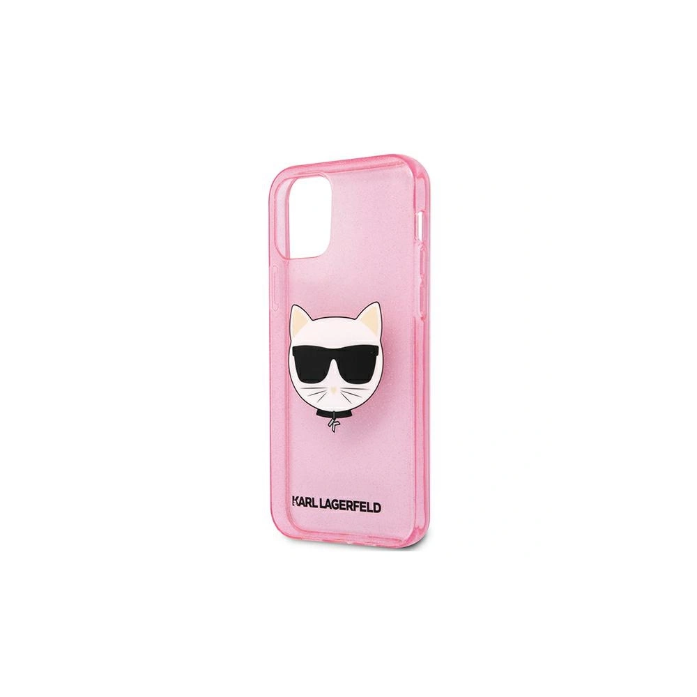 Etui Karl Lagerfeld KLHCP12MCHTUGLP Apple iPhone 12/12 Pro różowy/pink hardcase Glitter Choupette