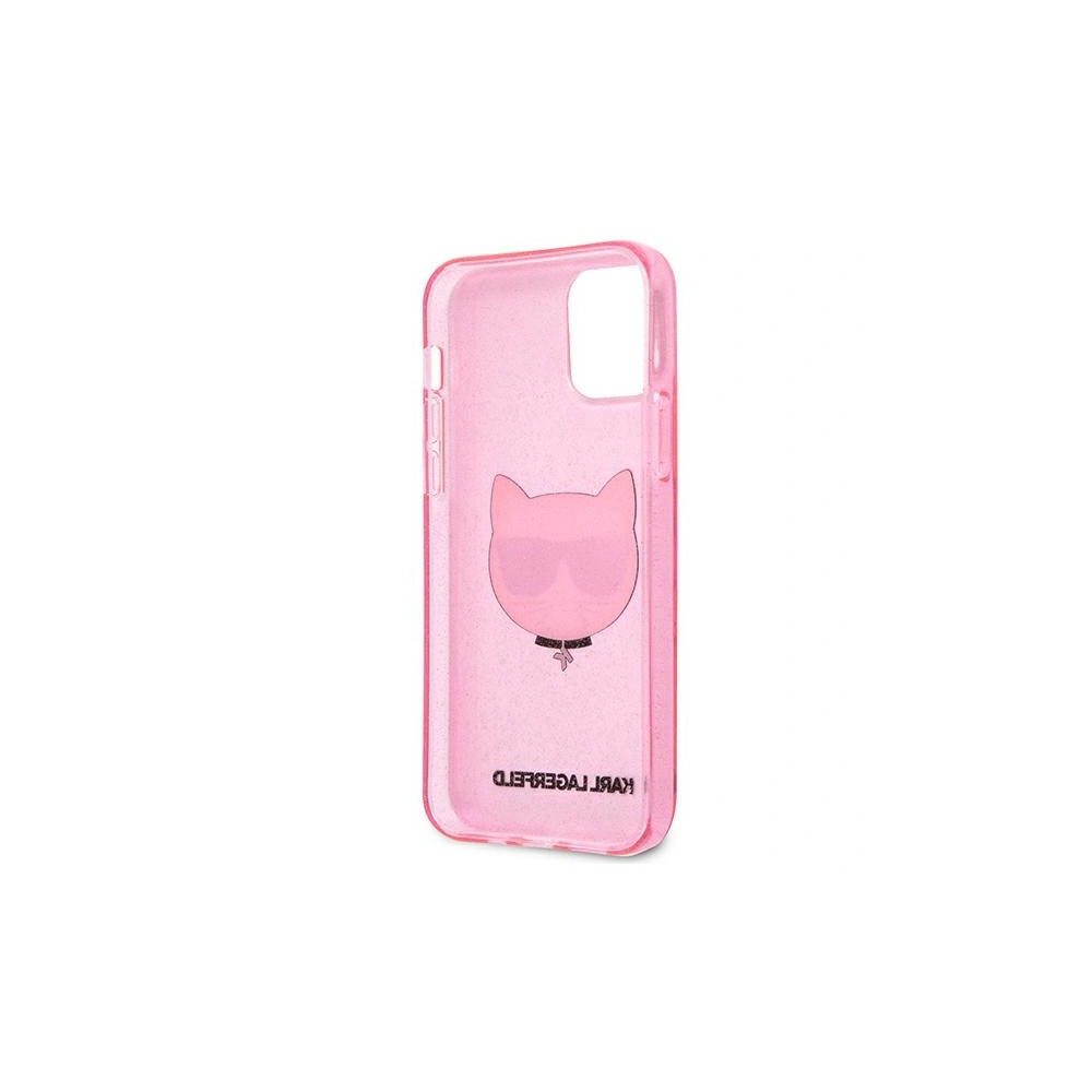 Etui Karl Lagerfeld KLHCP12MCHTUGLP Apple iPhone 12/12 Pro różowy/pink hardcase Glitter Choupette
