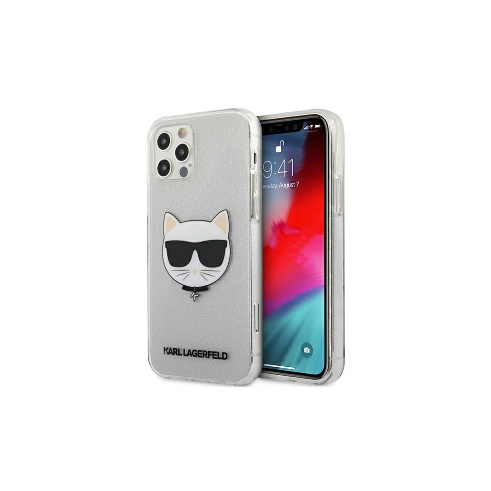 Etui Karl Lagerfeld KLHCP12MCHTUGLS Apple iPhone 12/12 Pro srebrny/silver hardcase Glitter Choupette
