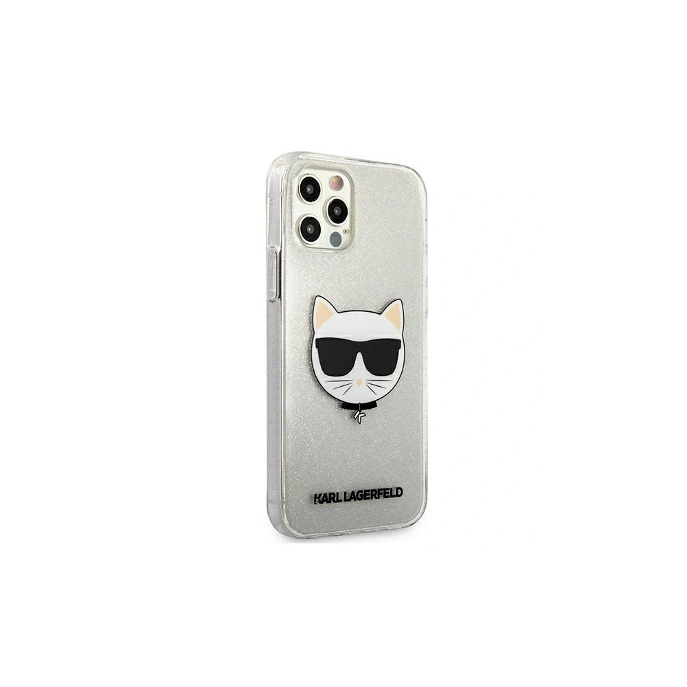 Etui Karl Lagerfeld KLHCP12MCHTUGLS Apple iPhone 12/12 Pro srebrny/silver hardcase Glitter Choupette
