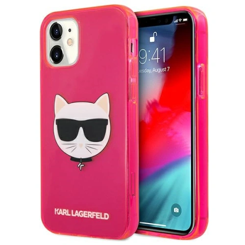 Kup Etui Karl Lagerfeld KLHCP12SCHTRP Apple iPhone 12 mini różowy/pink hardcase Glitter Choupette Fluo - KLD536PNK - {ean13} - Sklep Home Screen