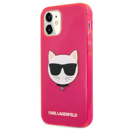 Kup Etui Karl Lagerfeld KLHCP12SCHTRP Apple iPhone 12 mini różowy/pink hardcase Glitter Choupette Fluo - KLD536PNK - {ean13} - Sklep Home Screen