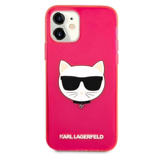 Kup Etui Karl Lagerfeld KLHCP12SCHTRP Apple iPhone 12 mini różowy/pink hardcase Glitter Choupette Fluo - KLD536PNK - {ean13} - Sklep Home Screen