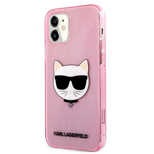Kup Etui Karl Lagerfeld KLHCP12SCHTUGLP Apple iPhone 12 mini różowy/pink hardcase Glitter Choupette - KLD538PNK - {ean13} - Sklep Home Screen