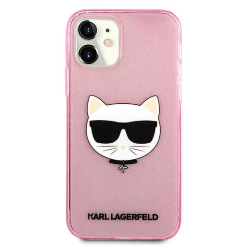 Kup Karl Lagerfeld Apple Tasche KLHCP12SCHTUGLP iPhone 12 mini rosa/rosa Hartschalenetui Glitter Choupette - KLD538PNK - {ean13} - Sklep Home Screen
