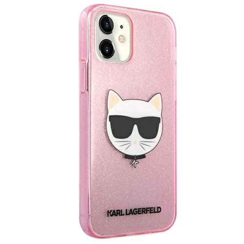 Kup Etui Karl Lagerfeld KLHCP12SCHTUGLP Apple iPhone 12 mini różowy/pink hardcase Glitter Choupette - KLD538PNK - {ean13} - Sklep Home Screen