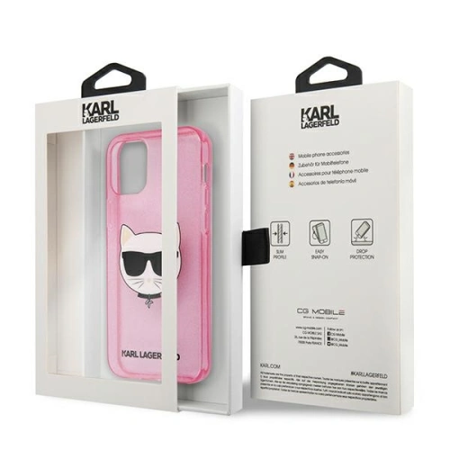 Kup Etui Karl Lagerfeld KLHCP12SCHTUGLP Apple iPhone 12 mini różowy/pink hardcase Glitter Choupette - KLD538PNK - {ean13} - Sklep Home Screen