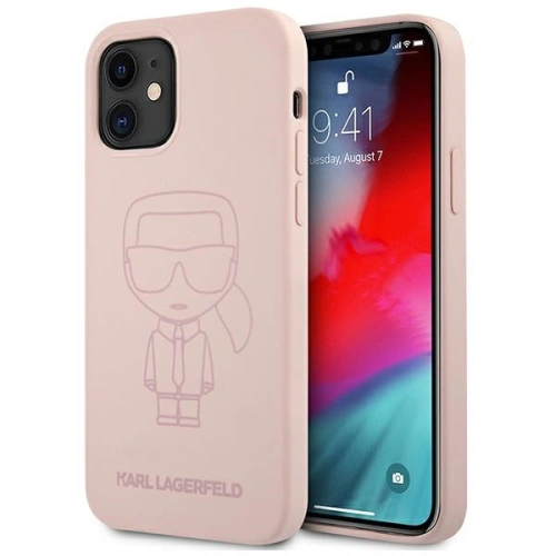 Kup Etui Karl Lagerfeld KLHCP12SSILTTPI Apple iPhone 12 mini Silicone Ikonik Outline růžový/pink - KLD539PNK - {ean13} - Sklep Home Screen