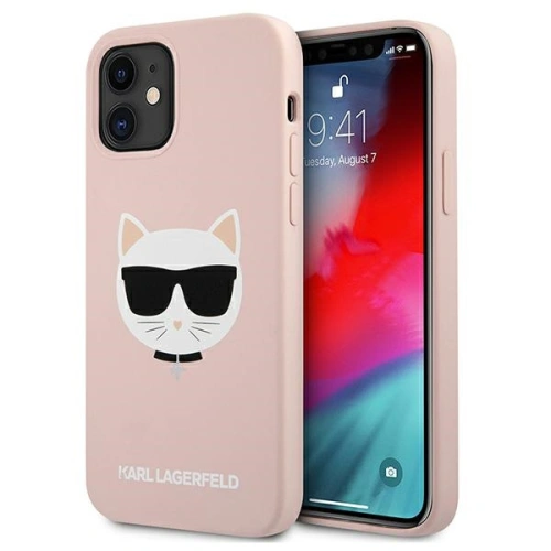 Kup Karl Lagerfeld Apple Tasche KLHCP12SSLCHLP iPhone 12 mini Hartschale hellrosa/hellrosa Silikon Choupette - KLD540PNK - {ean13} - Sklep Home Screen