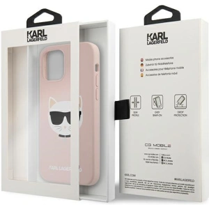 Etui Karl Lagerfeld KLHCP12SSLCHLP Apple iPhone 12 mini hardcase jasno różowy/light pink Silicone Choupette