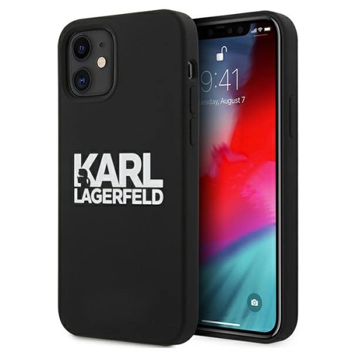 Kup Etui Karl Lagerfeld KLHCP12SSLKLRBK Apple iPhone 12 mini Silicon Stack Logo negru/black - KLD541BLK - {ean13} - Sklep Home Screen