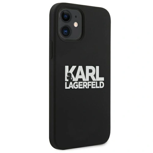 Kup Etui Karl Lagerfeld KLHCP12SSLKLRBK Apple iPhone 12 mini Silicon Stack Logo negru/black - KLD541BLK - {ean13} - Sklep Home Screen